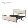 Modern Metal Bed Frame With Curved Upholstered Headboard And Footboard Bed With Under Bed Storage, Heavy Duty Metal Slats, King Size - Beige - Image 10
