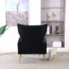 Modern Accent Chair With Ottoman, Comfy Armchair For Living Room, Bedroom, Apartment, Office - Black - Image 6