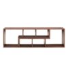 Minimalist Cube TV Stand With Adjustable Open Storage Shelves - Acacia Wood - Image 15