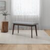 Carlos-Upholstered Solid Wood Bench - Gray - Image 15