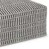 Safford - Square Woven Outdoor / Indoor Pouf - Black / White - Image 4