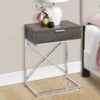 Accent Side Table, Storage Drawer, Contemporary - Taupe - Image 6