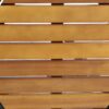 Outdoor Side Table With Iron Base And Slatted Top - Brown - Image 8