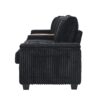 Modern 4 Seater Corduroy Sofa Couch With USB Ports And Hidden Storage - Black - Image 14