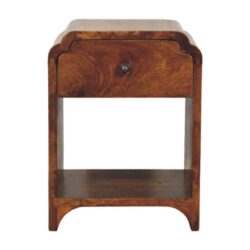 Newton - Mini Nightstand With A Drawer And Open Shelf - Brown