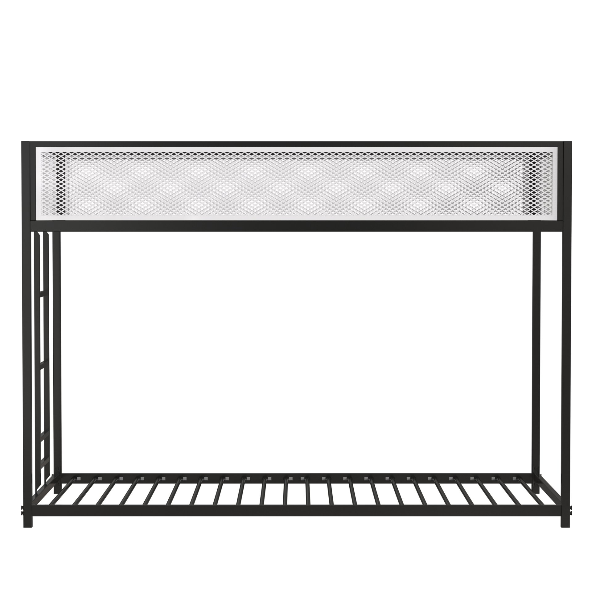 Adam - Twin Over Twin Bunk Guard Rail - Black With White Mesh - Image 4