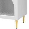 Retro TV Stand, Entertainment Center Media Console Cabinet With 6 Metal Legs, 2 Cabinets, 4 Drawers And Anti-Tip Device For Living Room, Up To 85" - White - Image 16
