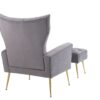 Modern Accent Chair With Ottoman, Comfy Armchair For Living Room, Bedroom, Apartment, Office - Gray - Image 14