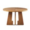 Modern Round Dining Table With Pecan Wood Veneer - Walnut - Image 4