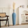 Tall Standing Designer Floor Vase Durable Artificial 2 Tone Ideal Decor Accent For Living Room - Lake Blue - Image 11