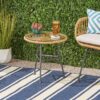 Petrichor - Outdoor Side Table With Tempered Glass And Steel Frame - Light Brown - Image 4