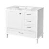 36" Bathroom Vanity With Solid Pine Frame, Soft Close Door Drawers - White - Image 12