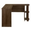 Computer Desk, Home Office, Corner, Storage Shelves, L Shape, Laptop, Contemporary & Modern - Walnut - Image 4