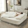 Multi Functional Sectional Sofa Bed With Independent Chaise Lounge And Functional Blanket - Beige - Image 9