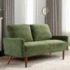 Loveseat Sofa, European Style With Sleek Design, Modern & Vintage Flair, Upholstered 2 Seater Couch, - Green - Image 5