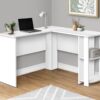 Computer Desk, Home Office, Corner, Storage Shelves, L Shape, Laptop, Contemporary & Modern - White - Image 3