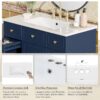 Bathroom Vanity With Sink, Soft Close Doors, Adjustable Shelves - Blue - Image 10
