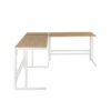 Roman - Industrial L Shaped Desk - White / Natural - Image 2