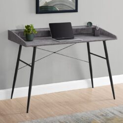 Computer Desk For Home Office, Laptop, Storage Shelves, Versatile Placement - Gray