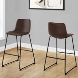 Office Chair, Bar Height, Standing, Computer Desk, Work, Leather Look, Contemporary, Modern - Brown