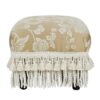 Fiona - Accent Footstool Ottoman - Champagne Beige Floral - Image 3