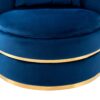 360 Degree Swivel Accent Chair With Seat Cushion, Over Sized Upholstered Barrel Chair - Blue - Image 15