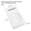 Rectangle, Wall Mount Bathroom Sink & Single Faucet Hole - White - Image 3