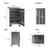 Mobile Charging Cart For Tablets Laptops 35 Device Capacity Matt Silver Metal - Silver - Image 3