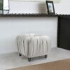 Gracie - Pleated Decorative Ottoman - Flint Gray - Image 4