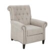 Aidan - Push Back Recliner Chair With Tufted Back And Nailhead Trim - Cream - Image 14