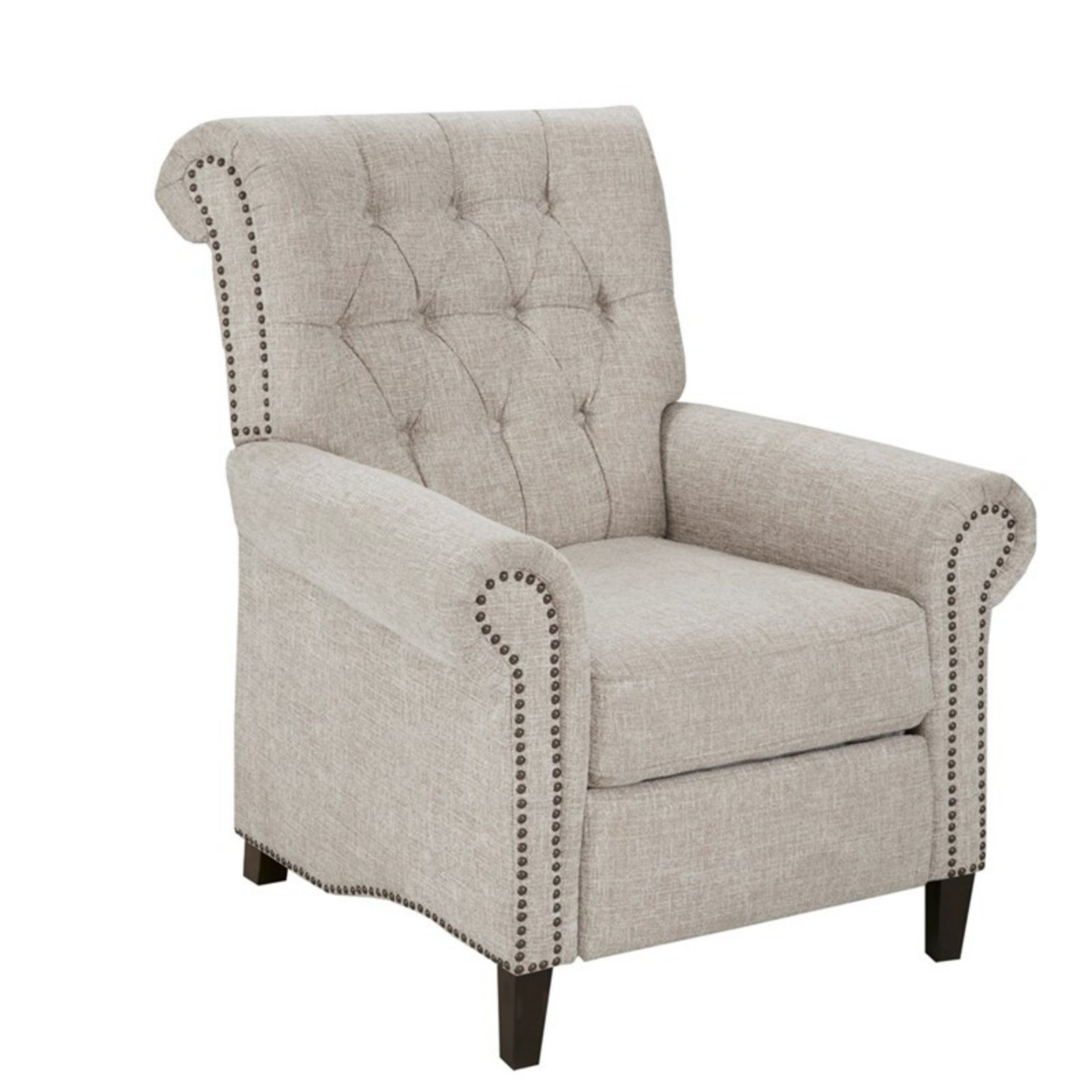 Aidan - Push Back Recliner Chair With Tufted Back And Nailhead Trim - Cream - Image 14