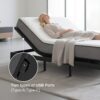 Queen Size Adjustable Bed Frame With Massage Head & Foot Incline Wireless Remote, USB Ports, LED Night Light - Gray - Image 8