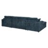 3 Piece Corduroy Double Chaise Sectional Sofa - Blue - Image 5