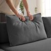 Oversized Upholstered Sectional Sofa Couch Set, Modular L Shaped Floor Sofa Set With 6 Pillows For Living Rooms - Dark Gray - Image 22