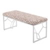 Constellation - Contemporary Bench - Silver / Beige Leopard - Image 3