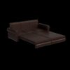Pull Out Sofa Bed, 3 In 1 Faux Leather Convertible Sleeper Sofa With Nailhead Trim & Rolled Arm Multifunctional Sofa Bed For Living Room - Dark Brown - Image 11