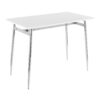 Marcel Mara - 5 Piece Upholstered Contemporary Counter Height Dining Set - Chrome / White / Black - Image 3