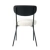 Boucle Modern Kitchen Dining Chair With Bentwood Ash Veneer Back And Black Metal Legs, (Set of 2) - Cream - Image 11