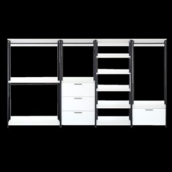 Fiona - Freestanding Walk In Wood Closet System & Metal Frame Durable Storage Solution Melamine - White
