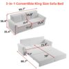 King Pull Out Sofa Bed, 3 In 1 Velvet Convertible Sleeper Sofa With Nailhead Trim & Rolled Arm, Multi Functional Sofa Bed For Living Room, Bedroom, Apartment, Office - Green - Image 3