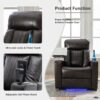 Power Recliner With Storage Arms, Cupholders, Swivel Tray Table And Cell Phone Stand - Brown - Image 7
