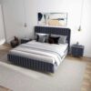 Bethany - Queen Upholstered Platform Bed - Gray - Image 6