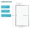 Single Sliding Bypass Shower Enclosure, Tempered Glass - Chrome - Image 3