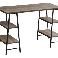 Computer Desk For Home Office, Laptop, Storage Shelves, Elegant Design - Taupe