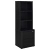Multifunctional Bookcase With 3 Open Shelves And Secure Locking Mechanism - Black - Image 6