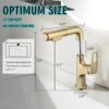 Pull Down Vessel Faucet Single Hole Bathroom Sink Faucet With Lift Spout & Dual Spray Modes - Brushed Gold - Image 3
