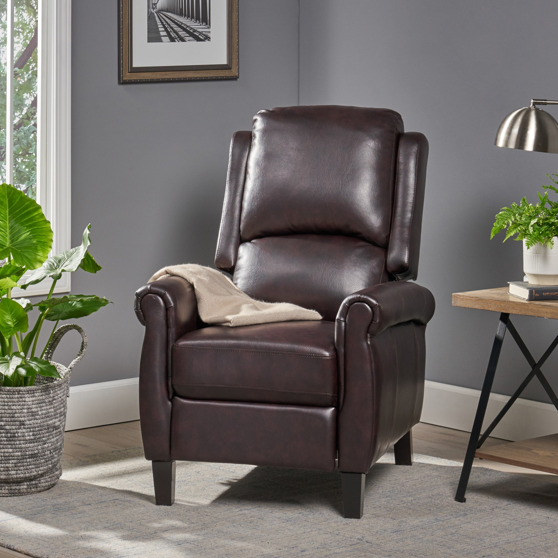 Memphis - Standard Recliner Club Chair - Burgundy - Image 5