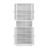 Metal Kitchen Pantry Cabinet Tall Storage With Adjustable Shelves, Heavy Duty Stainless Steel Frame - White - Image 6