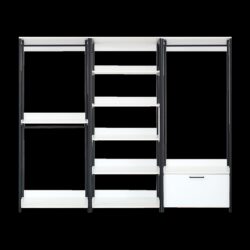 Fiona - Freestanding Walk In Wood Closet System & Metal Frame Melamine - White
