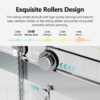 Frameless Double Sliding Soft Close Shower Door - Chrome - Image 5